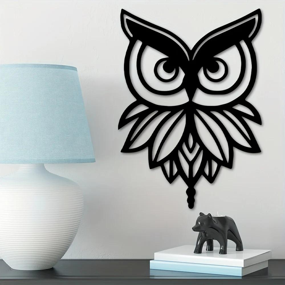 1pc Luxury Owl Wall Decor - Modern Metal Wall Hanging Art for Birthday Parties, Iron Crafts Room Decor & Outdoor Home Decoration