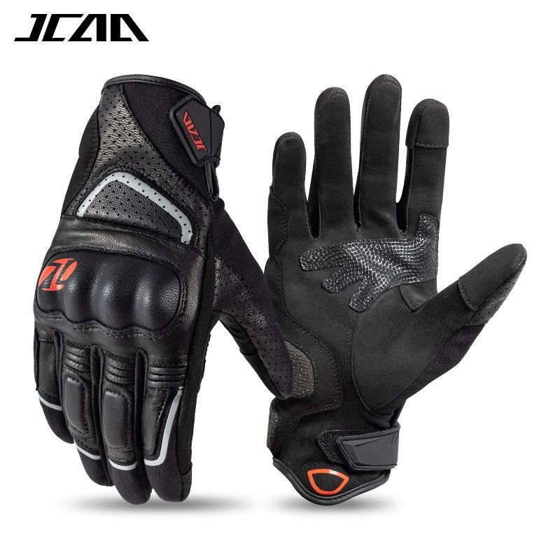 Full Finger Motorcycle Gloves Men Women Genuine Leather Anti-Slip Shock Absorption Breathable Outdoor Riding Gear