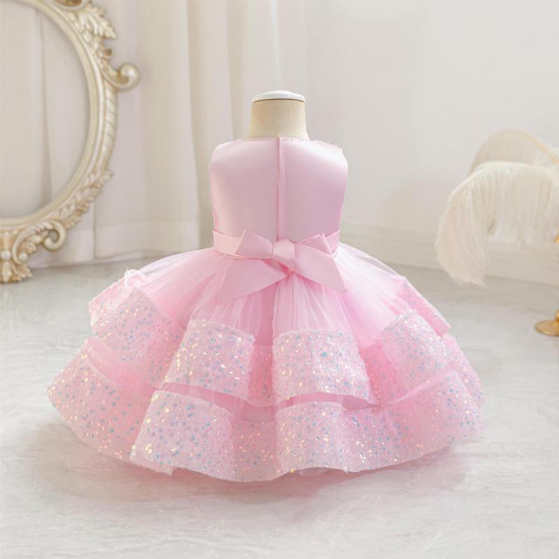 Mädchen Pailletten Prinzessinnenkleid Kinder Geburtstagsparty Formelles Auftrittskleid
