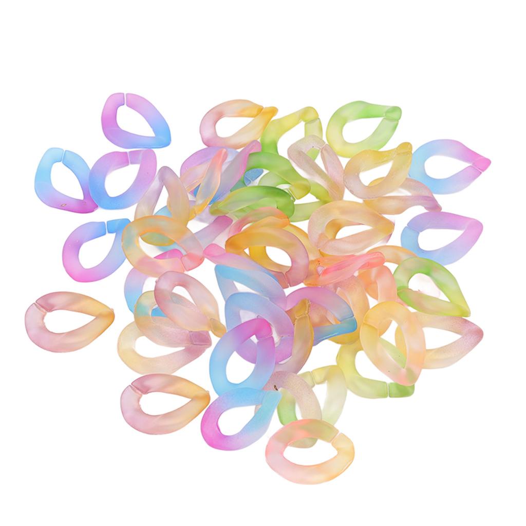 50 Pcs Chain Link Colorful Detachable Acrylic Open Chain Link Jewelry Making Chain Buckle Decoration