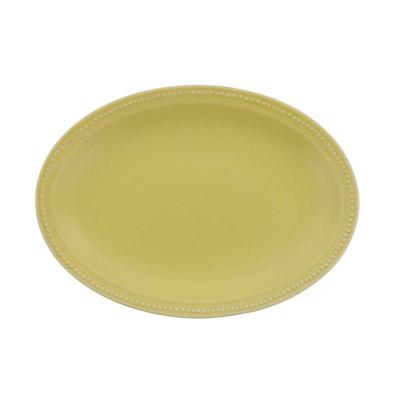 Tableware East Oval Plate Dot Oval Plate 24cm Porcelain Matte Yellow