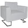 Día Y Noche - Día Y Noche Armchair with Chrome Legs In White Synthetic Leather