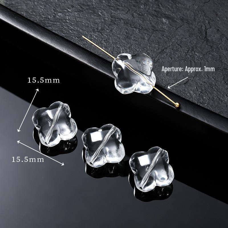 Handmade White Crystal Glass Carving Beads for DIY Bracelets