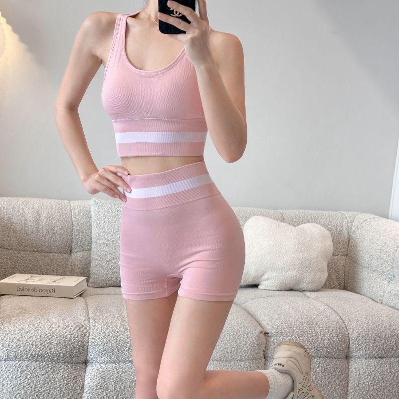Damset med magkontrollerande sportbehå och yogabyxor: Vadderad, Utan bygel, Figurnära