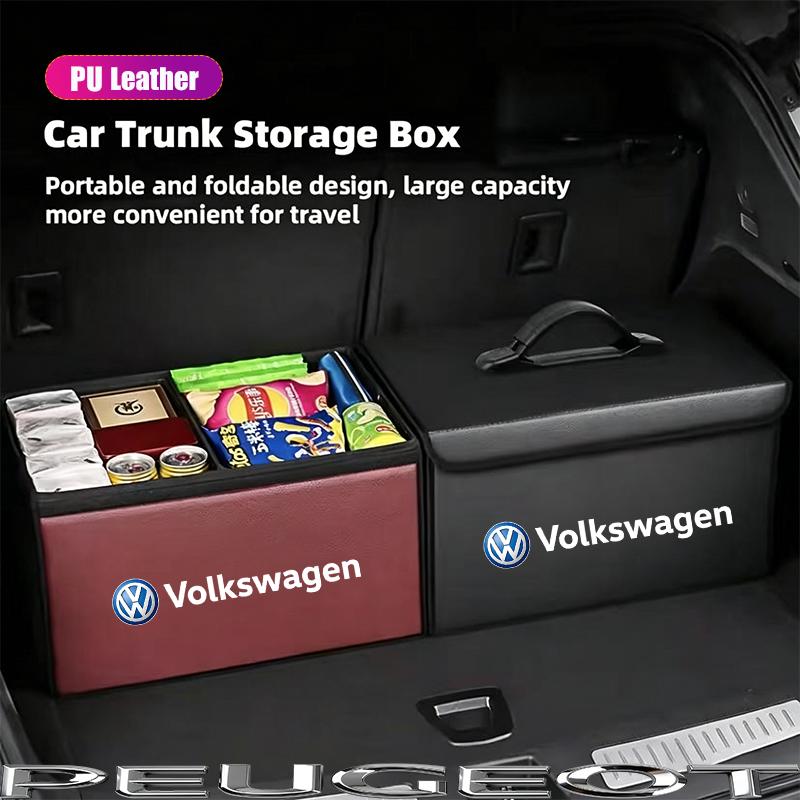 Car Trunk Organizer Box Toolbox Auto Interior Storage Accessories For VW Golf Polo GTI ID.3 Passat MK678 Tiguan CC Jetta Hub Cap EG1