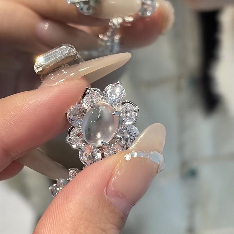 Xiancan 2024 S925 Silver Frozen Beauty Egg Face Earrings for Women