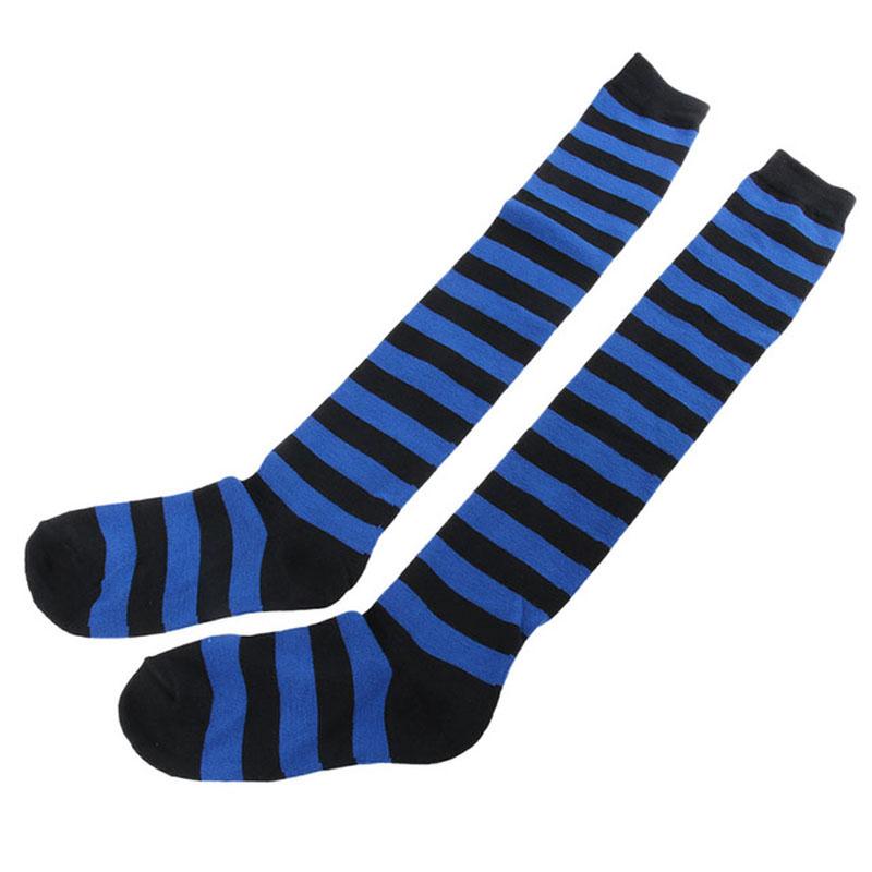 Women Girls Over The Knee Socks Thigh High Long Striped Stocking 11 Colors