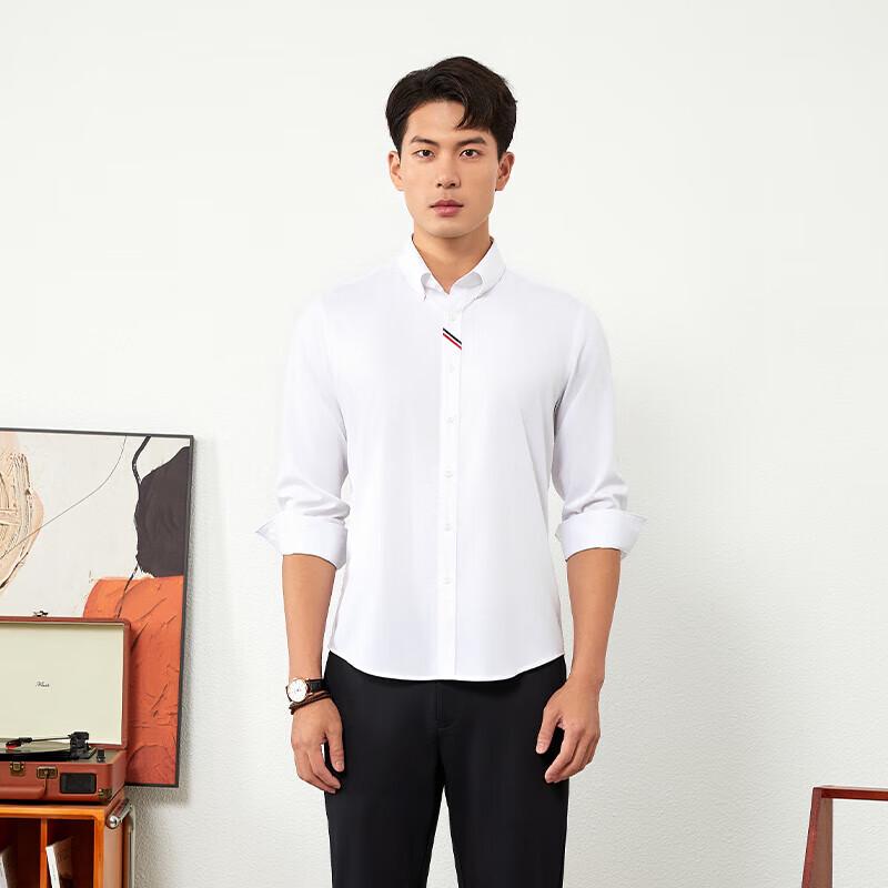 Goldlion Men's Easy-Care Silk Blend Casual Long-Sleeve Shirt