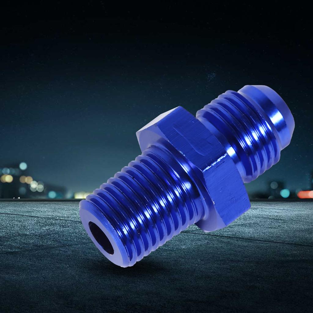 Aluminium AN6 Zu NPT 14 "Heizöl Armaturen Gerade Adapter Auto Blau