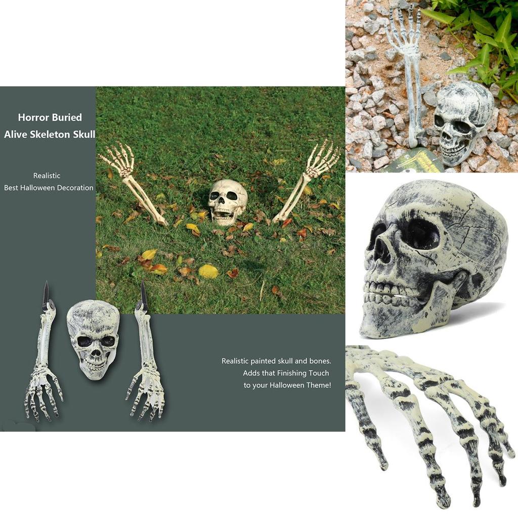 Gruseliger Halloween-Horror Lebendig Begraben Skelett Schädel Arme Für Garten Rasen Deko