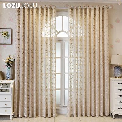 1PC LOZUJOJU Eleganter 10-20% Schattierungs-Jacquard-weicher Tüllvorhang für Wohnzimmer-Schlafzimmer-Hauptdekoration