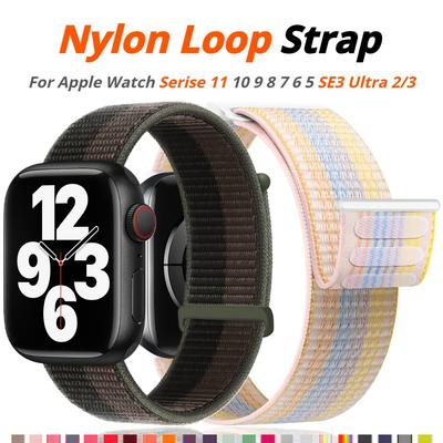 Nylon-Schlaufe für Apple Watch Serie 11 Armband 46mm 40mm 44mm 45mm 42mm 41mm 38mm Smart Gürtel Armband für IWatch Ultra3 49mm Serie10/9/8/7/6/SE3/5/4