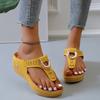Women's Sandals Summer New Slope with Slippers Fashion Female Non-slip PU Open-toe Comfortable Beach Slippers