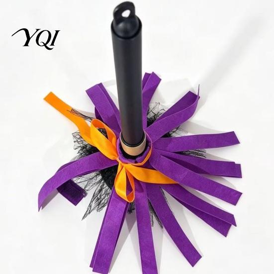 Adjustable Length Witch Broom Animated Halloween Broomstick, Sound Activated Telescope Cosplay Lightweight Festival Prop, Party Costume Accessories