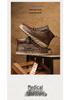 Men's Plus Size Handmade Leather High-Top Winter Boots with Velvet Lining