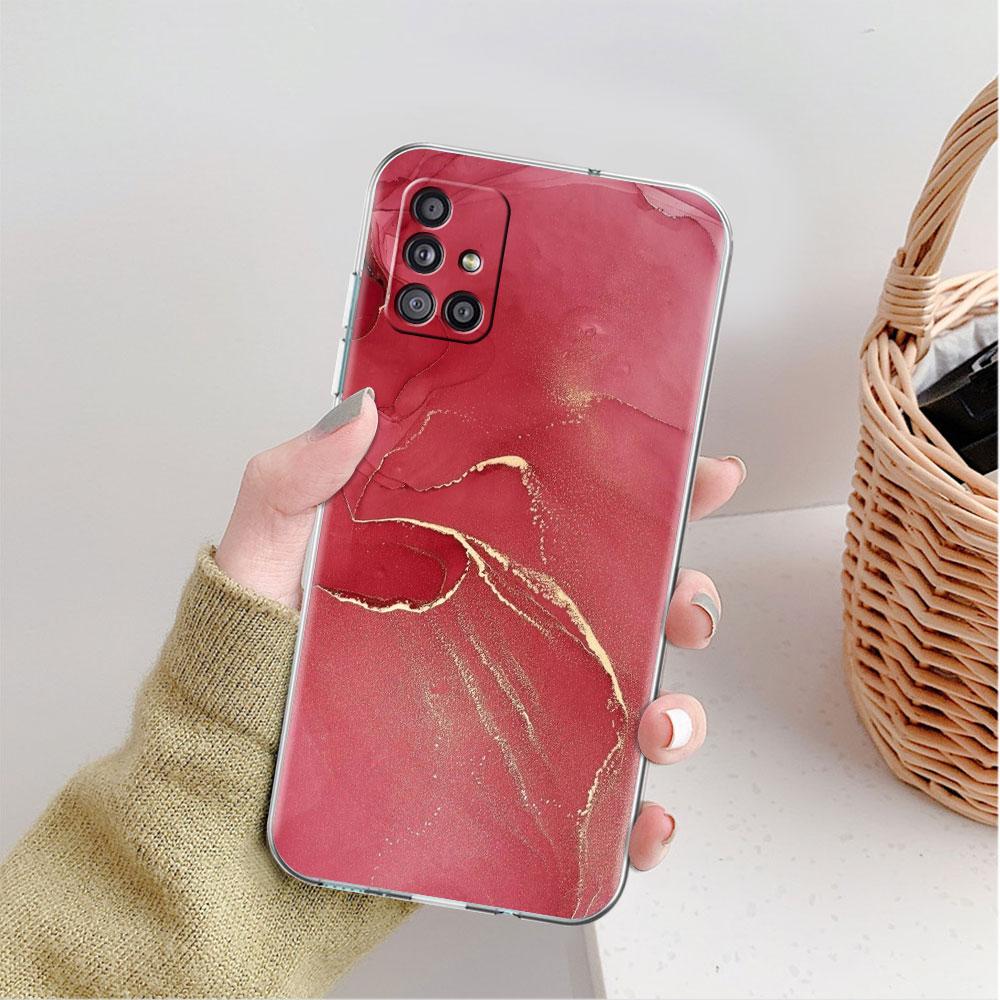 Marble Pattern 3 Clear Case For Samsung Galaxy A52 A12 A51 A32 A21s A71 A32 A22 A50 A70 A31 A72 5G Phone Cover