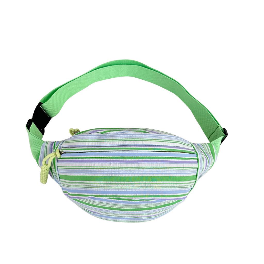 Adorable Nylon Crossbody Chest Bag Lightweight Summer Sling Bag For Kids Pink With Charm