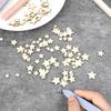 100pcs/lot Unfinished Wooden Stars/Heart Ornaments, Assorted Size Cutout Blank Wood Pieces Cutouts for Christmas Wedding Decor