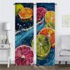 Window Curtain for Room 2 Panel Colorful Fruit Anti-mosquito Curtains for Camera Halloween Decoration Partition Shades Living