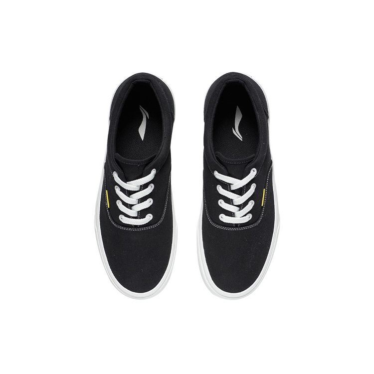 Li-Ning Simple Versatile Non-Slip Wear-Resistant Low-Top Skate Shoes Men Sneakers Black AGCS173-4