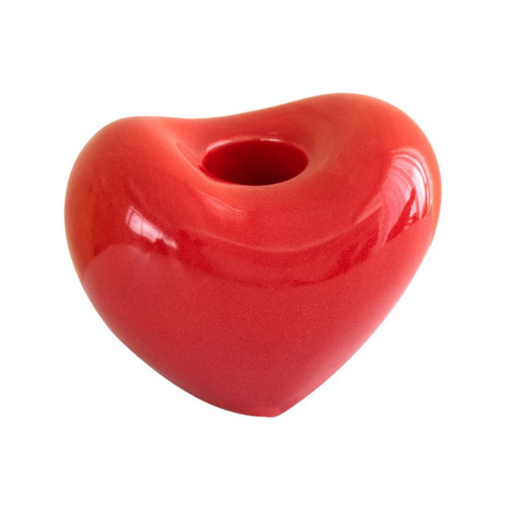 Heart Shaped Ceramic Candlestick Holder Small Romantic Candle Holder for Wedding Party Dinning Table Centerpiece Home Decor