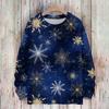 Ladies' Fashionable And Casual Christmas Cute Printed Round Neck Long Sleeved Knitted Yarn