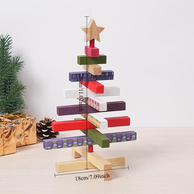 

Вращающаяся Деревянная Рождественская Елка Конструктор Декор Настольное Праздничное Вращающееся Украшение Ручной Работы Текстура Дерева Пазл Штабелируемый Подарок