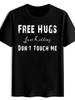 T-shirt Vintage Vowel Print - Short Sleeve Casual Round Neck Summer Essential with A E I O U Design