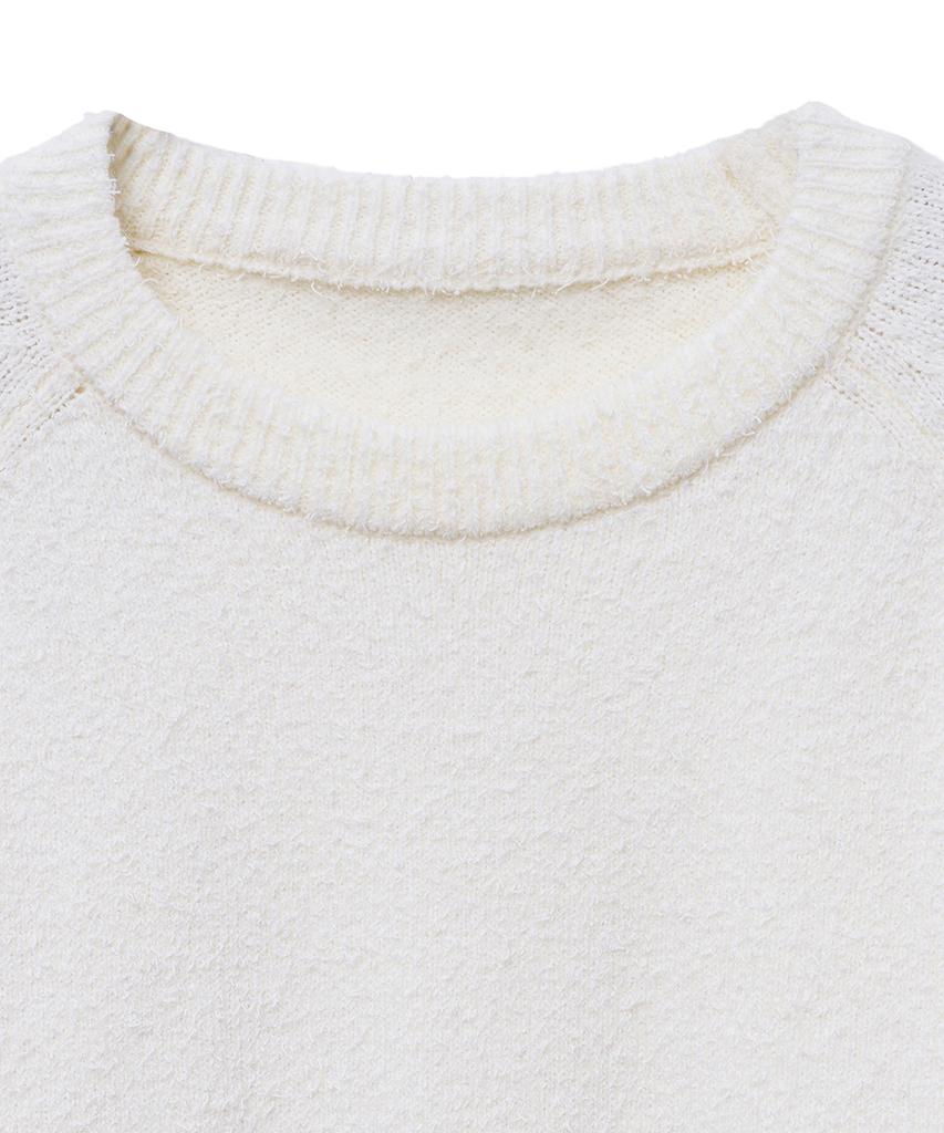 NOIRER Loose Fit Boucle Knit (Ivory)