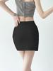 Syvent 12F018 Black Summer Sweat Skirt with Elastic Solid Mini Tight Available in 6 Colors Waist, Cotton, Skirt,