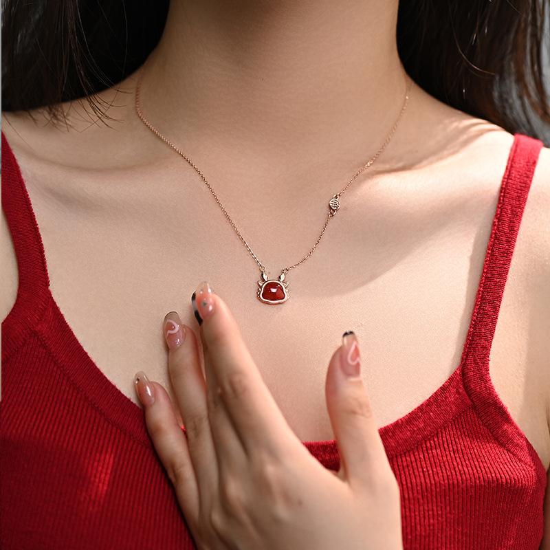 Original Design Auspicious Cute Dragon Necklace the Year of the Loong Guofeng China-Chic Necklace