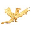 Goldene dreiköpfige Drachenfigur, cooler Kunststoff, realistischer fliegender Drache, Action-Figur, Modell, Ornament, Spielzeug, Desktop-Dekoration, Jungen, Kinder, Erwachsene, Geschenk