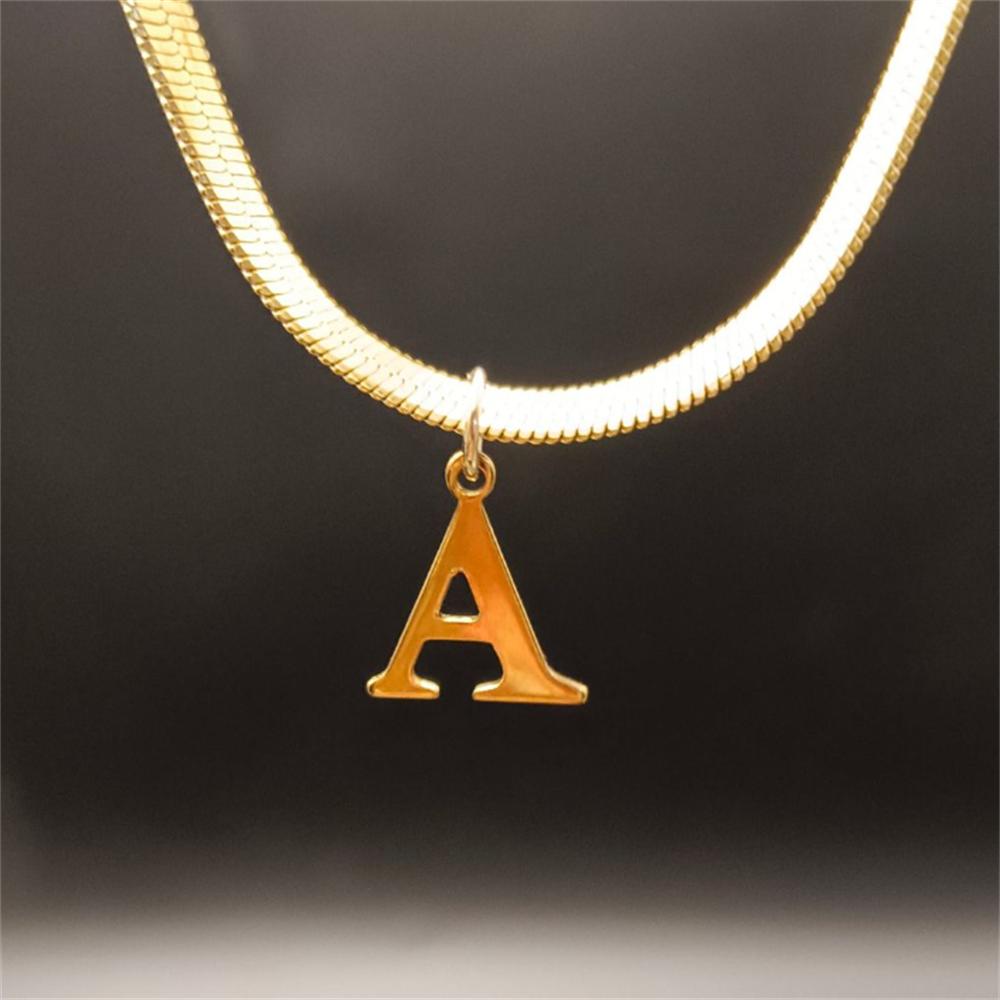 

CARLIDANA Initial Necklaces Women Trendy Dainty stainless steel Gold Plated Snake Chain Choker Necklace For Women Jewelry Gift Gold&40 and 5cm