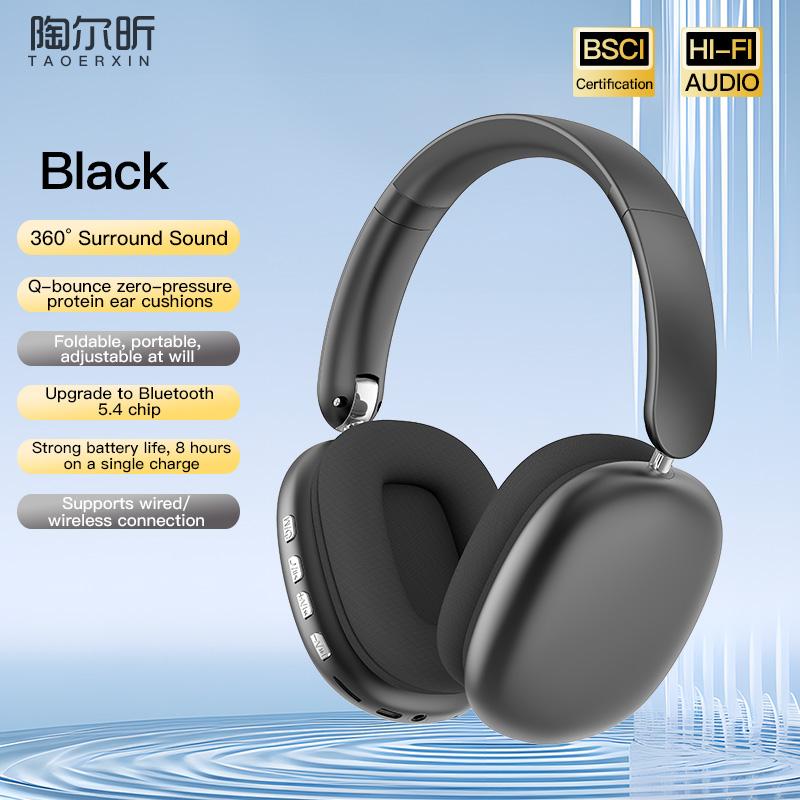 Bluetooth Headphones Over Ear Wireless Headset HiFi Music Gaming Comfortable Mic for iPhone Android PC Travel Sports Gift Unisex 2