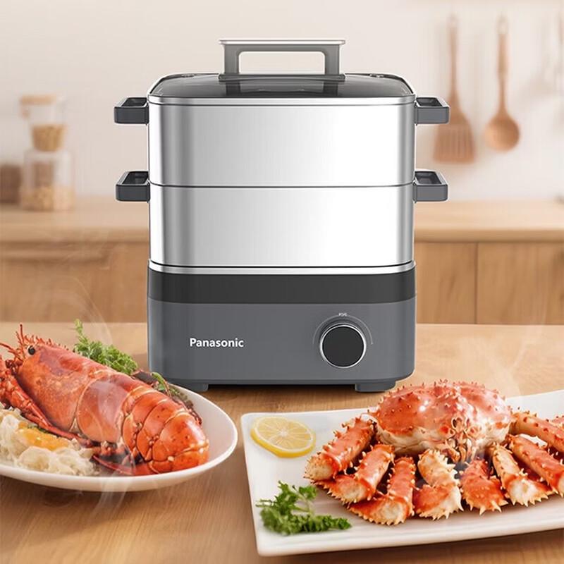Panasonic Multi-functional 3-Layer Stainless Steel Electric Steamer & Hot Pot CN plug (adapter included)