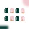 Festive Glittering Snowflake Stick On Nails Christmas Press On Nails Square Short Nail Art For Holiday Parties