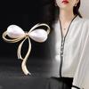 Elegant Women's Summer Corsage Bow Brooch Pin 2025 - High-End, Exquisite, Simple, Anti-Exposure Buckle