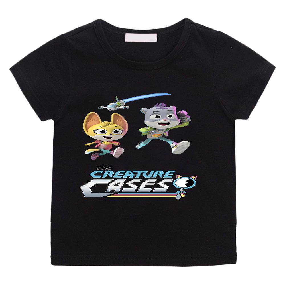 T-shirt con Stampa Anime Biological Case Divertimento Intellettuale per Bambini Cartone Animato Ragazzi e Ragazze Top