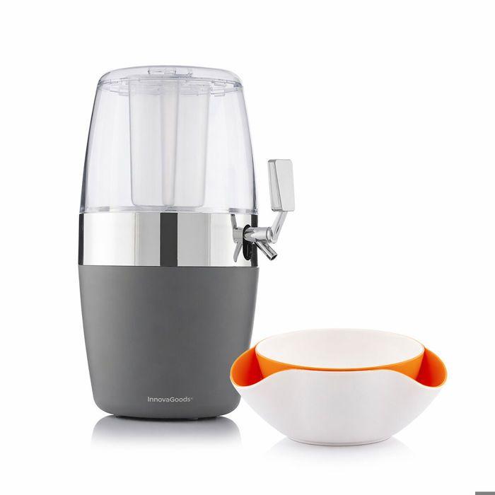 Pack de bols pour apéritifs 2 en 1 et distributeur de boissons réfrigérant InnovaGoods MACHINE A BIERE - TIREUSE A BIERE gris