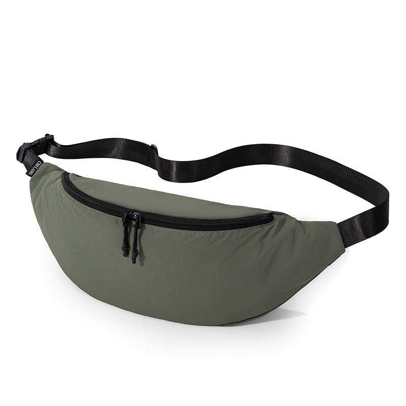 Solid Color Women Chest Bag Lightweight Hobo Bag Men Nylon Large Capacity Shoulder Bag