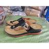 Flat-bottomed thick-soled women's cool slippers large size 4 thick-soled flip-flops shoes summer new wedge slippers