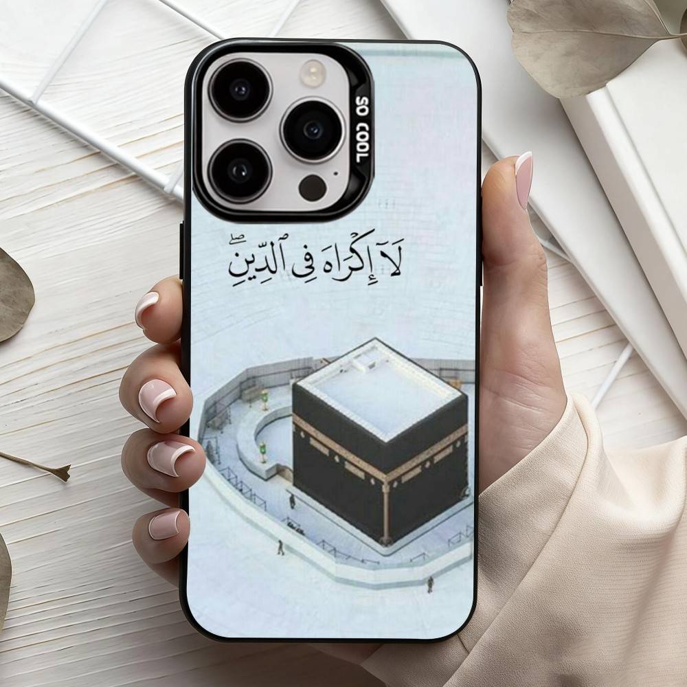 M-Moslem and K-kaaba  Phone Case For iPhone17,16,15,14,13,12,11 Plus,Pro Max Candy Silver Plated Inside Cover