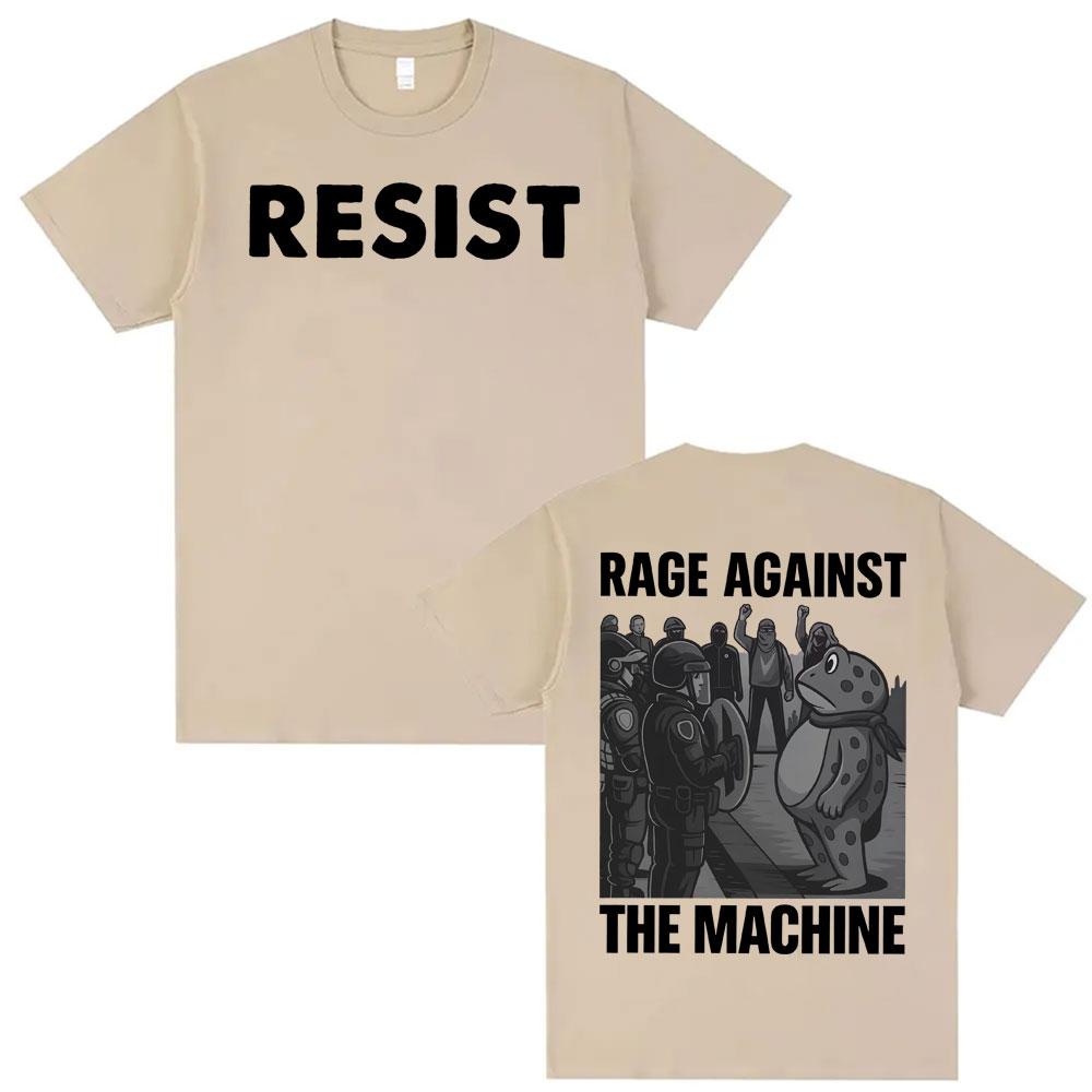 

Funny Portland Frog Protest T Shirt Rage Against The Machine Graphic T Shirts Men Women Retro 100 Cotton Oversized Summer Tops 4XL