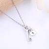 European and American Fashion Sterling Silver Key Lock Heart Necklace Women's Versatile 925 Silver Pendant Collarbone Chain