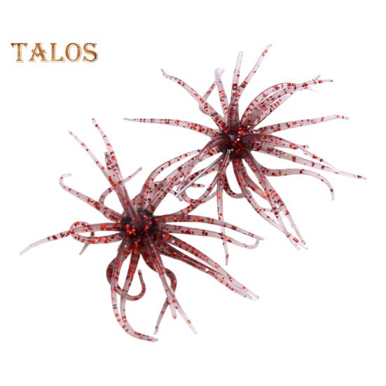 

2 шт. 6,88 см/1,7 г мягкая приманка для морского ежа с юбкой для плавания, цветная искусственная приманка для соленой воды, пресноводного окуня, судака, форели, рыболовные принадлежности красный