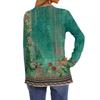 Women's 3/4 Sleeve Square Neck Floral Shirt Casual Loose Tunic Top