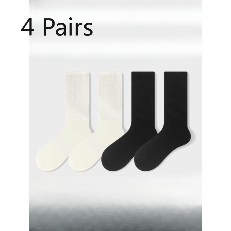 4 Paar Damen Frühling und Sommer Neue Mode Sport Freizeit Reine Farbe Deodorant Feuchtigkeitstransport In der Röhre Socken