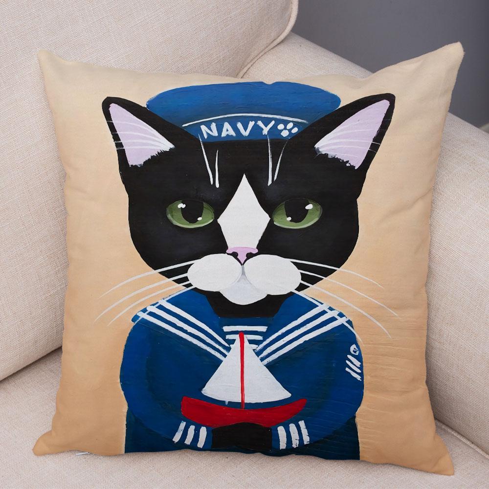 Bedroom Cute Funny Cartoon Coffee Cat Pillowcase Decoration Pet Animal Pillowcase Cushion Cover Sofa Home Car