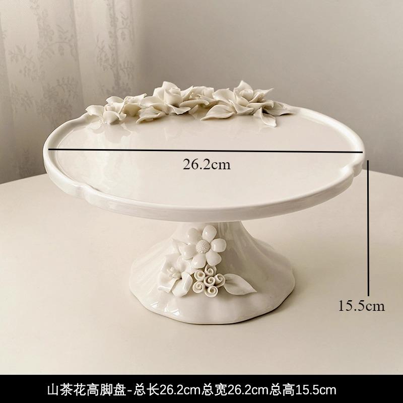 Camellia Ceramic Tableware Hydroponic Vase Ornament High Footed Plate Dining Plates Coffee Cup Storage Jar Show Plate Snack Bowl
