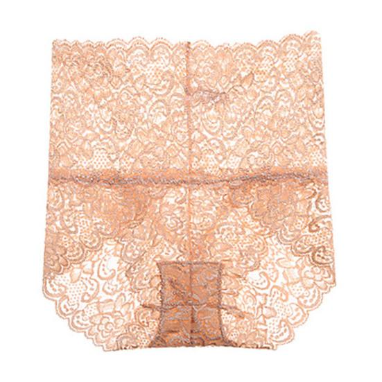 Women Panties High Waist Lace Thin Hollow Out See-through Flower Embroidery Elastic Soft